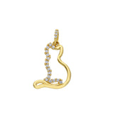 Pendentif chat en or 18 carats - 750